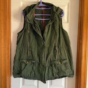💚 Market & Spruce Green Utility Vest with Hood